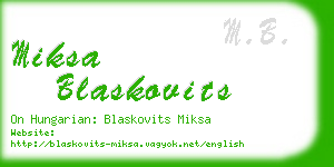 miksa blaskovits business card